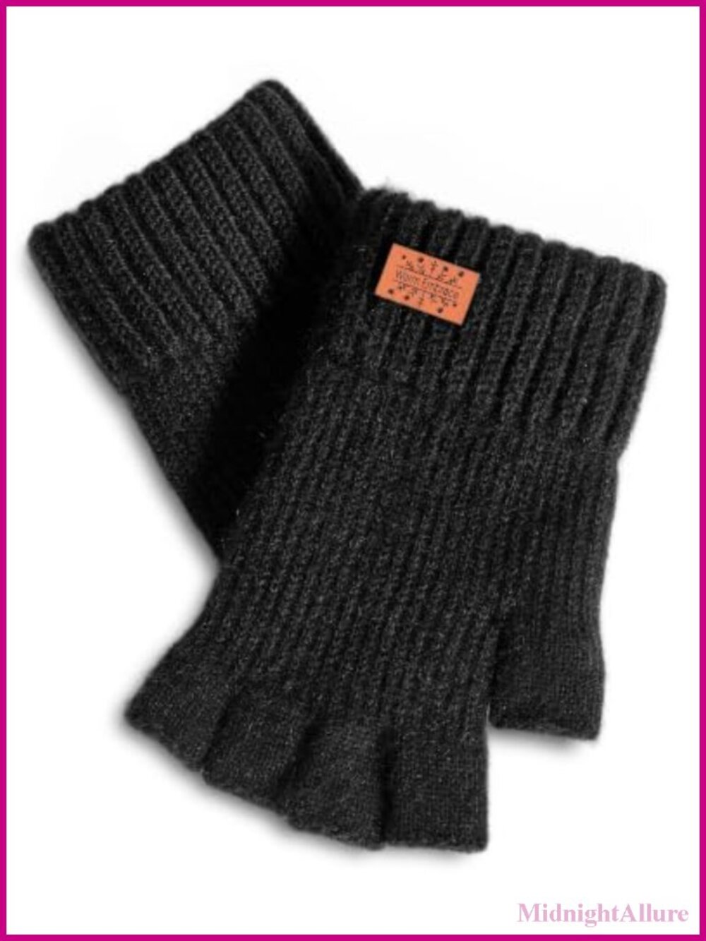 Alpaca Wool Fingerless Gloves Warm Knit Half Finger for Typing Driving